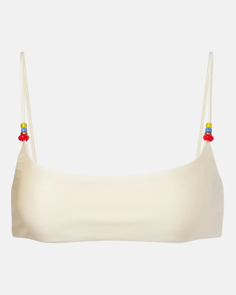 JADE SWIM Top bikini Muse con perline Giallo