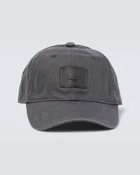 Acne Studios Cappello da baseball Face in cotone Grigio