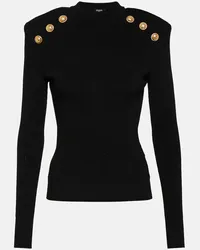 Balmain Pullover in maglia con decorazione Nero