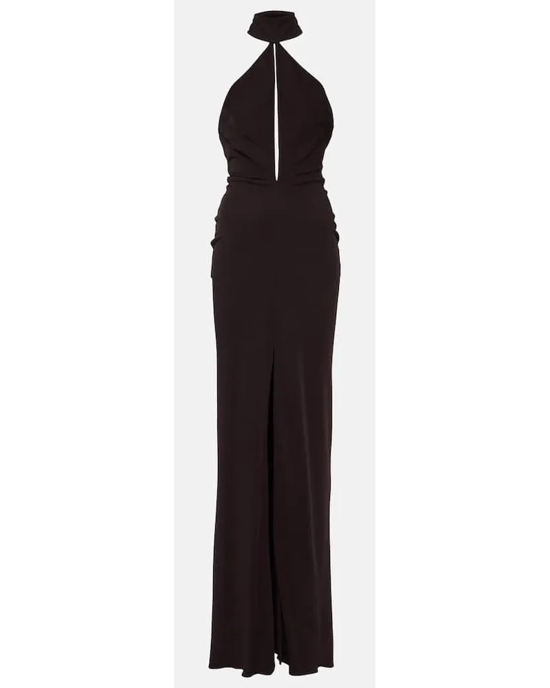 Tom Ford Abito lungo in jersey sablÃ© con cut-out Marrone
