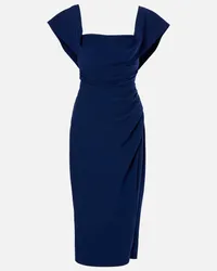 Carolina Herrera New York Abito midi con ruches Blu