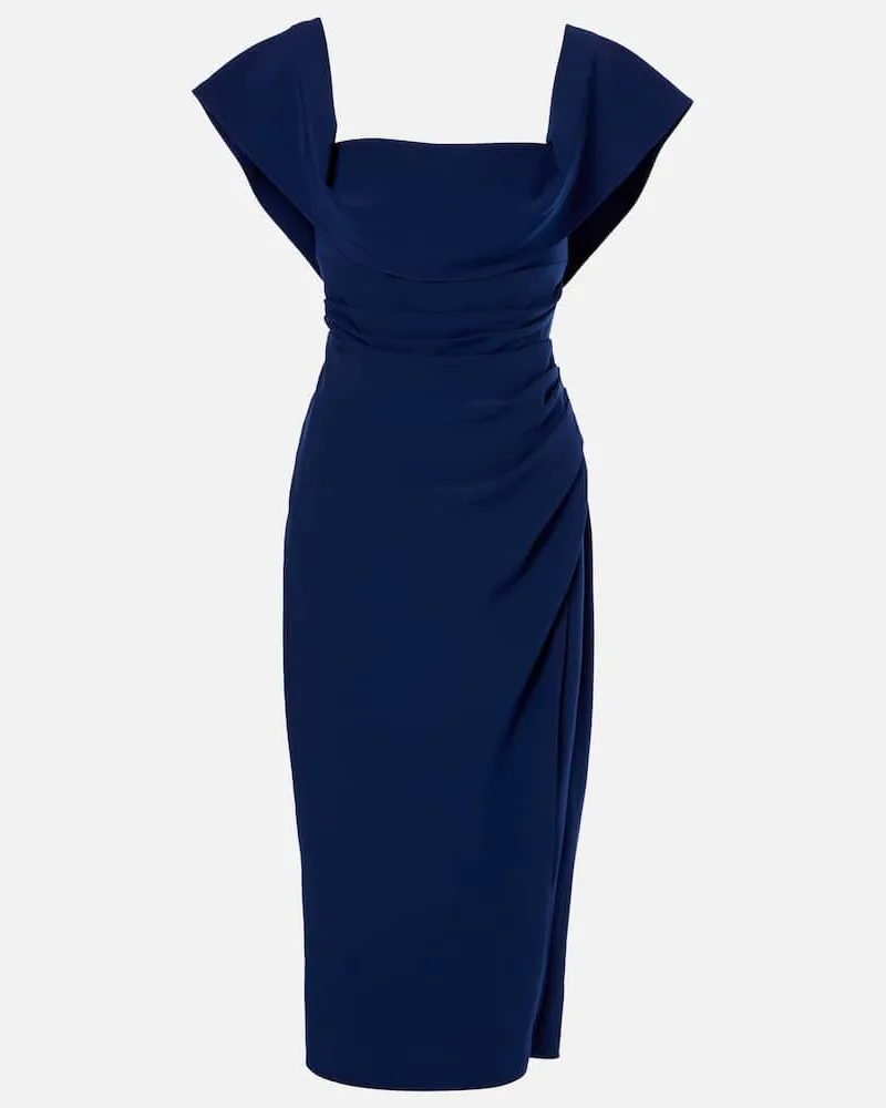 Carolina Herrera New York Abito midi con ruches Blu