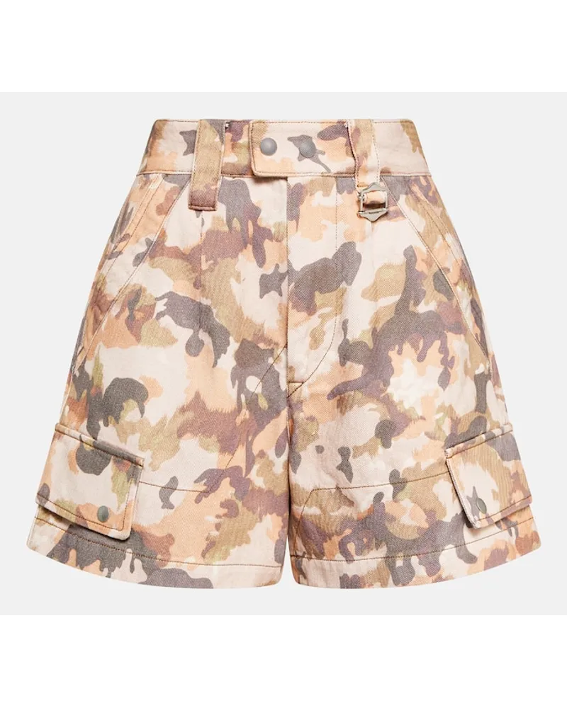 Isabel Marant Shorts di jeans Eliano a vita alta Neutro