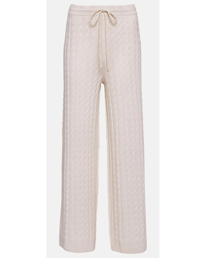 Totême Pantaloni a gamba larga in misto lana Bianco