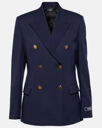 Versace Blazer doppiopetto Medusa in lana Blu