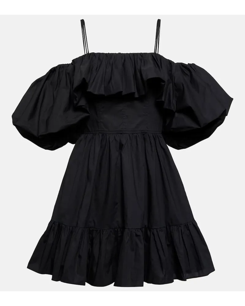 Ulla Johnson Miniabito Lila in popeline di cotone Nero