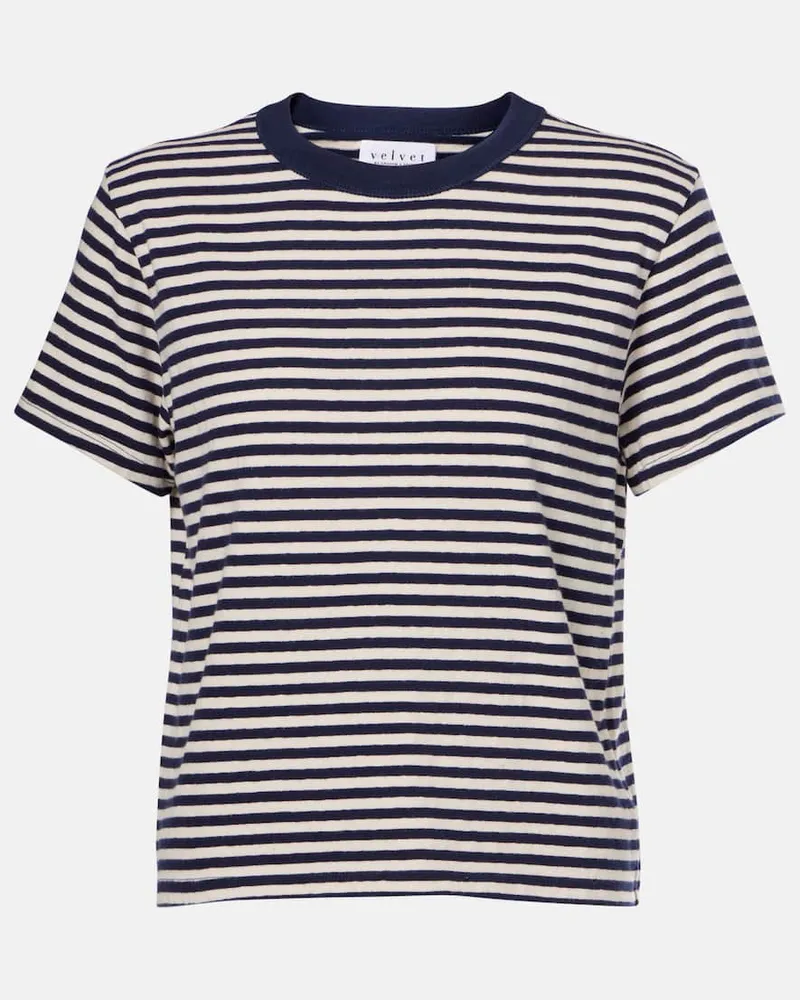 Velvet T-shirt Tash in cotone a righe Blu