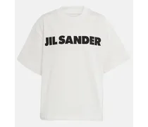 Jil Sander T-shirt in jersey di cotone con logo Bianco