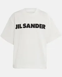 Jil Sander T-shirt in jersey di cotone con logo Bianco