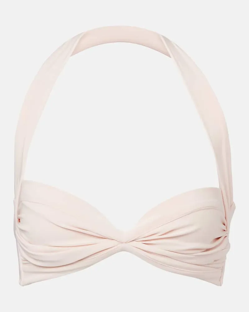 Norma Kamali Top bikini con ruches Rosa