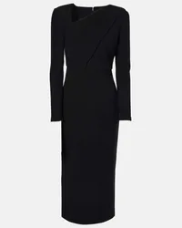 Roland Mouret Abito midi in crêpe di lana Nero