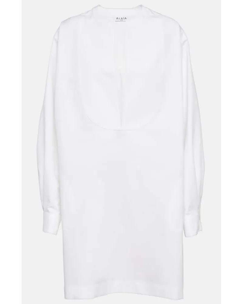 Alaïa AlaÃ¯a Miniabito in popeline di cotone Bianco