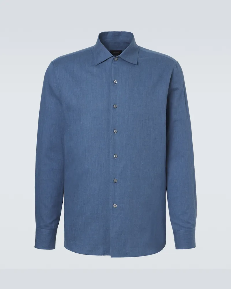 Brioni Camicia Marcello in cotone Blu
