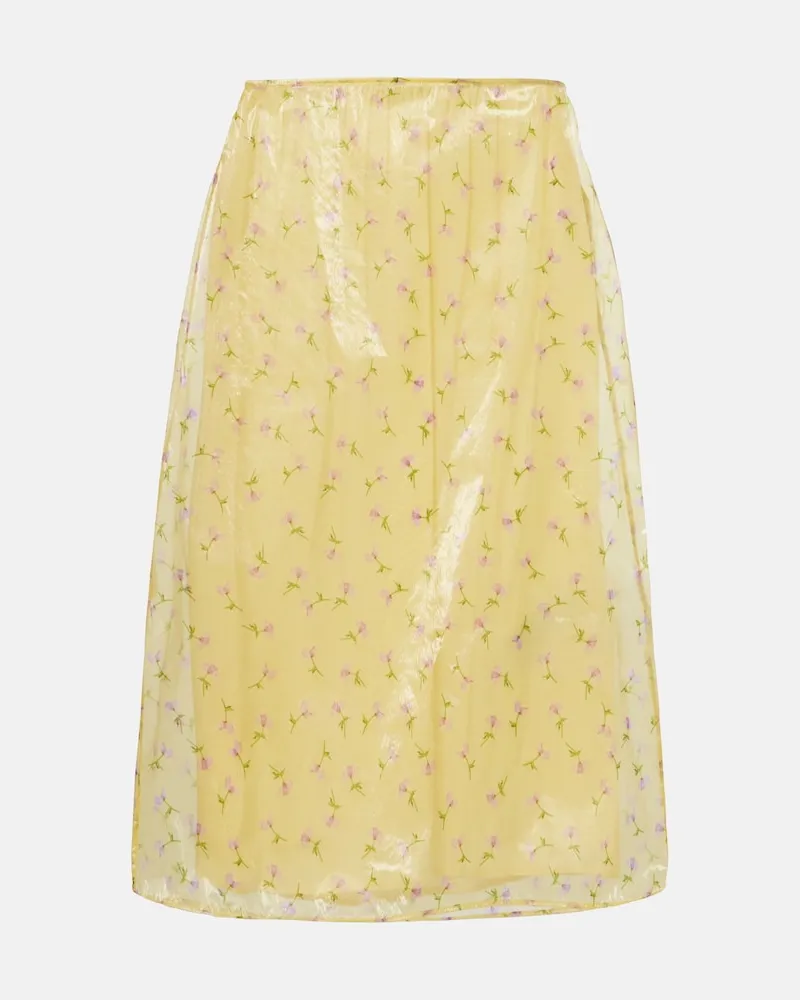 Jil Sander Gonna midi in organza Giallo
