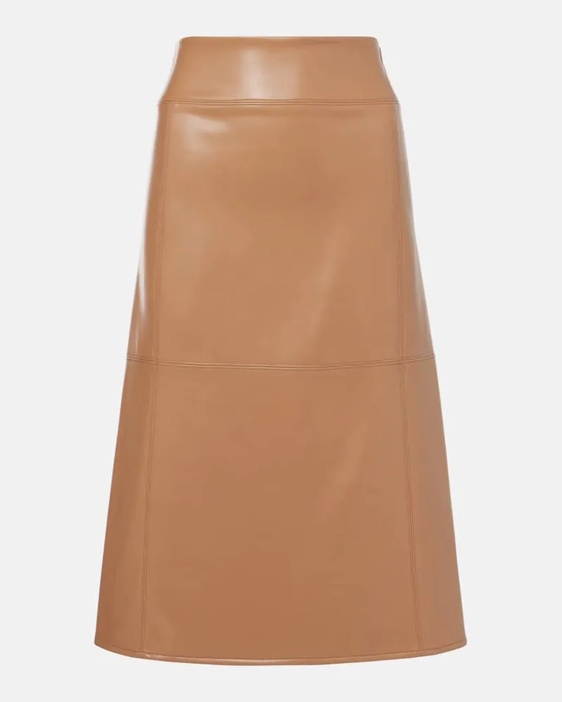 Max Mara Gonna midi in similpelle Beige
