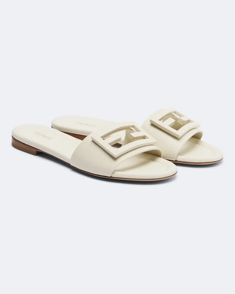 Fendi Sandali FF in pelle Bianco