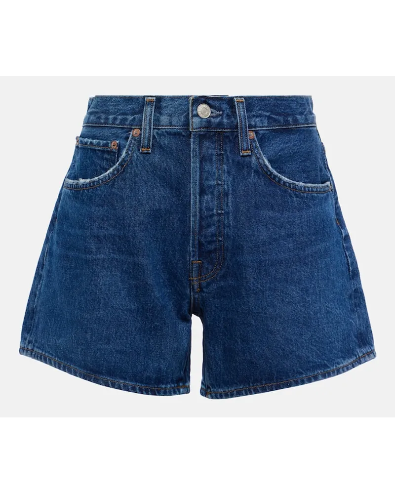 AGOLDE Shorts di jeans Parker Long a vita alta Blu