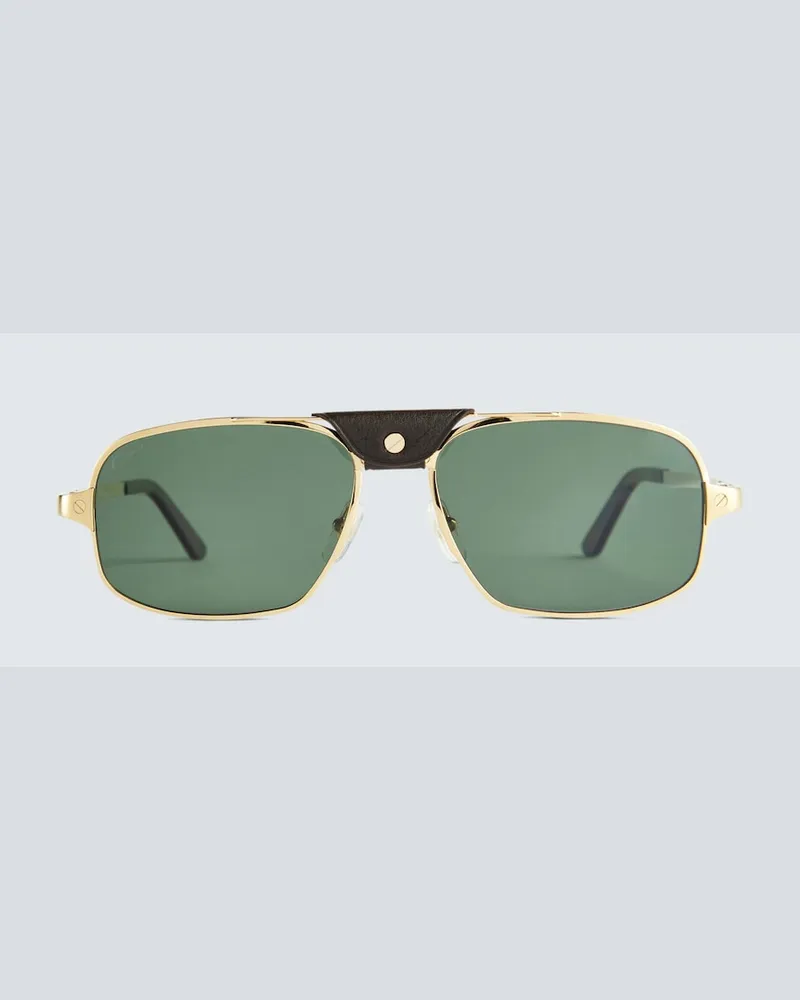 Cartier Occhiali da sole rettangolari in acetato Metallizzato
