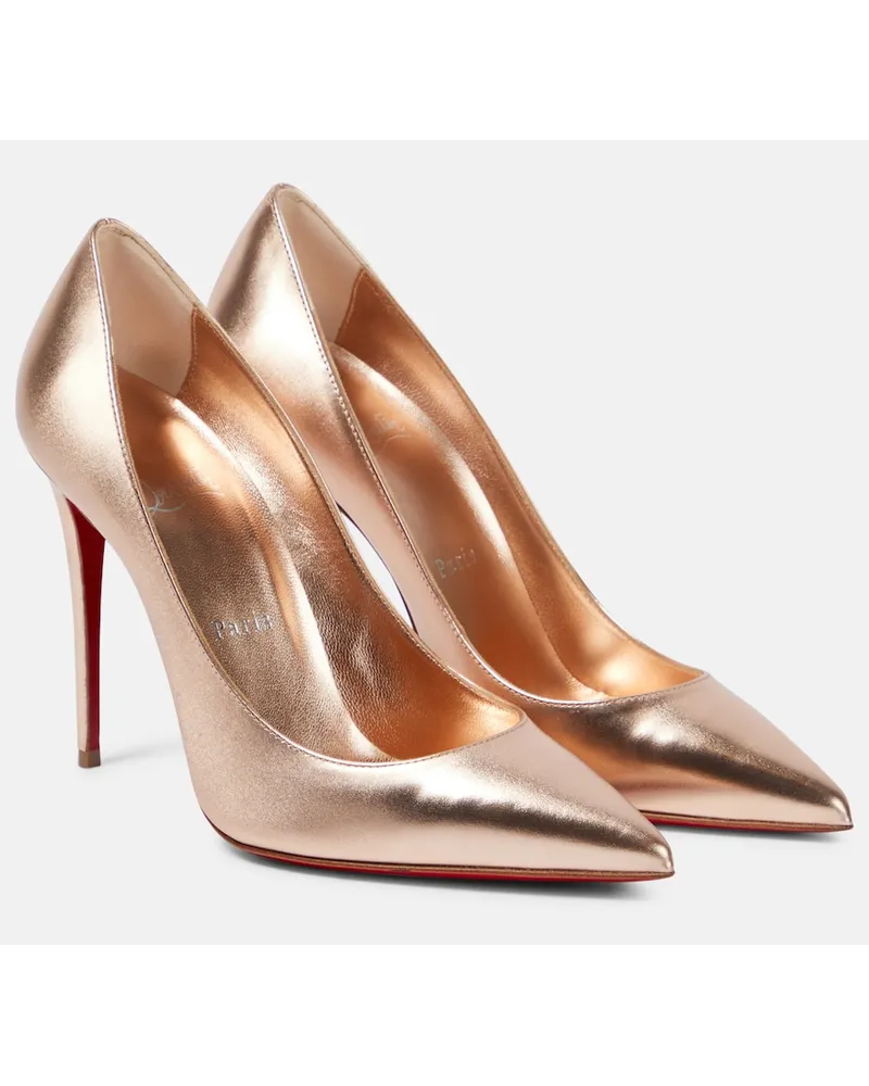 Christian Louboutin Pumps Kate 100 in pelle metallizzata Marrone
