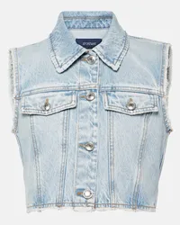 SPORTMAX Gilet cropped di jeans Blu