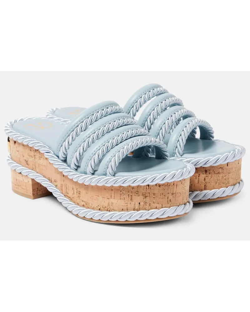 Valentino Garavani Mules VLogo Summerblocks in pelle Blu