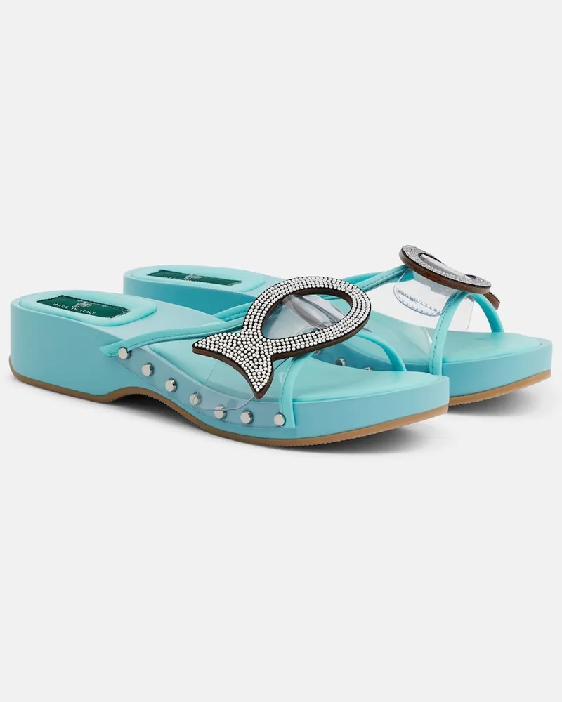 Emilio Pucci Zoccoli Musa in PVC con cristalli Blu