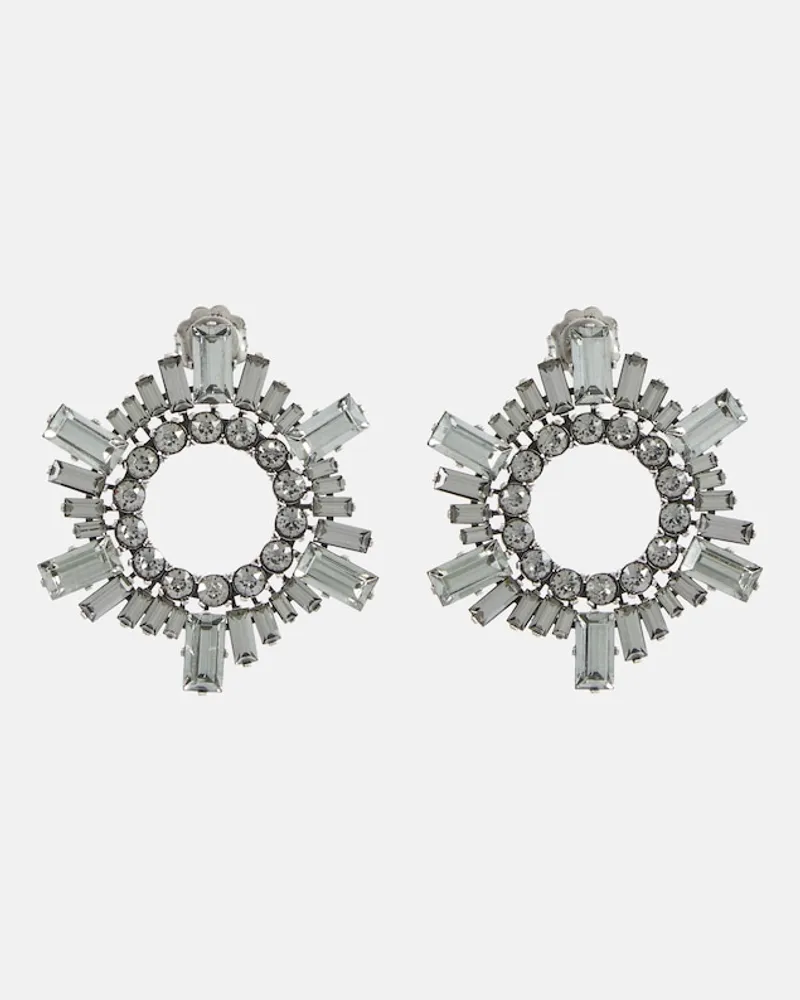 Amina Muaddi Orecchini Begum Mini con decorazioni Argento