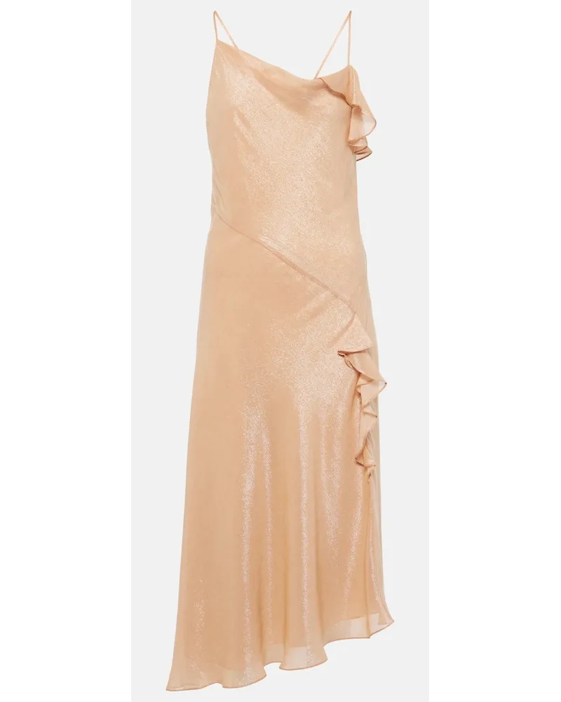Victoria Beckham Abito sottoveste in twill Bias Cami Rosa