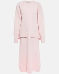 Jil Sander Abito midi in lana Rosa