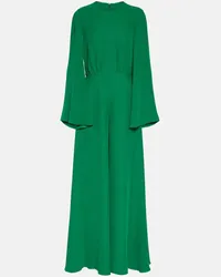 Valentino Garavani Jumpsuit Cady Couture in seta Verde