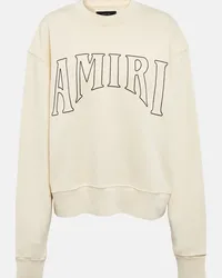 Amiri Felpa in jersey di cotone con logo Beige