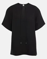 Totême Camicia Fluid Tie oversize Nero