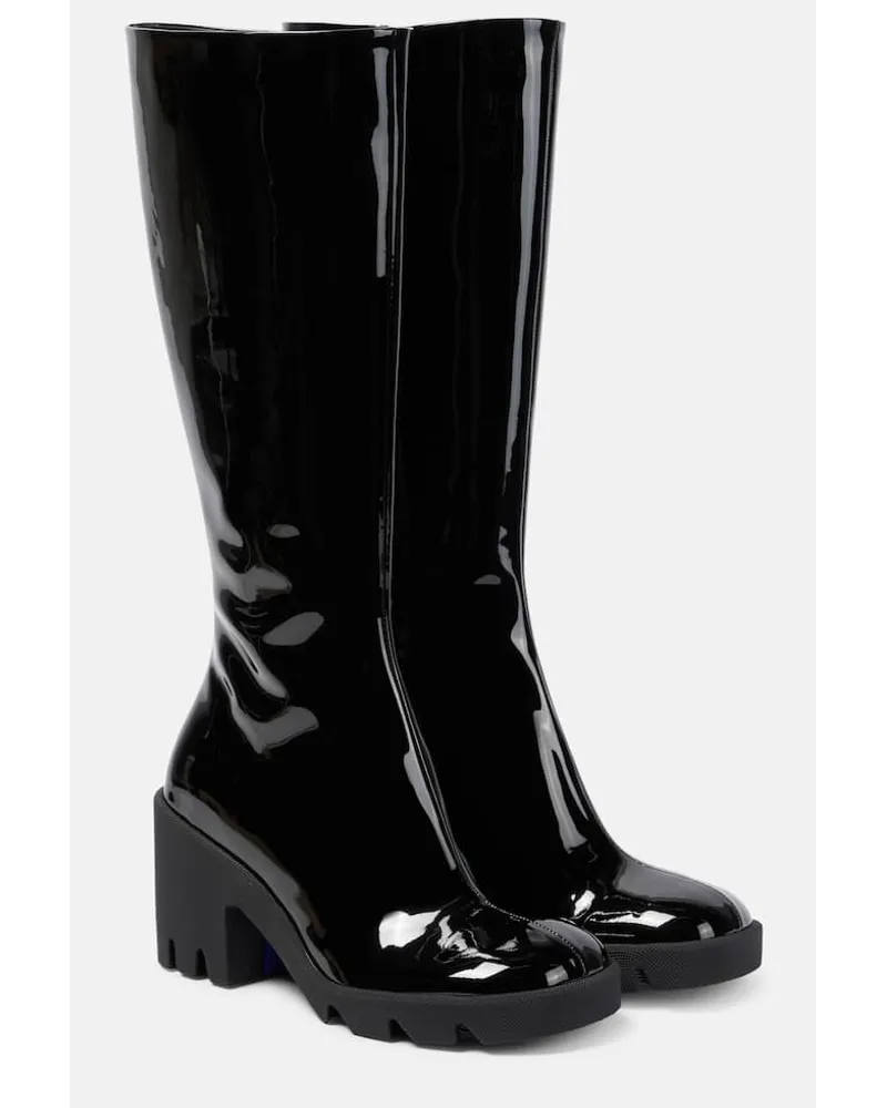 Burberry Stivali Stride in vernice Nero