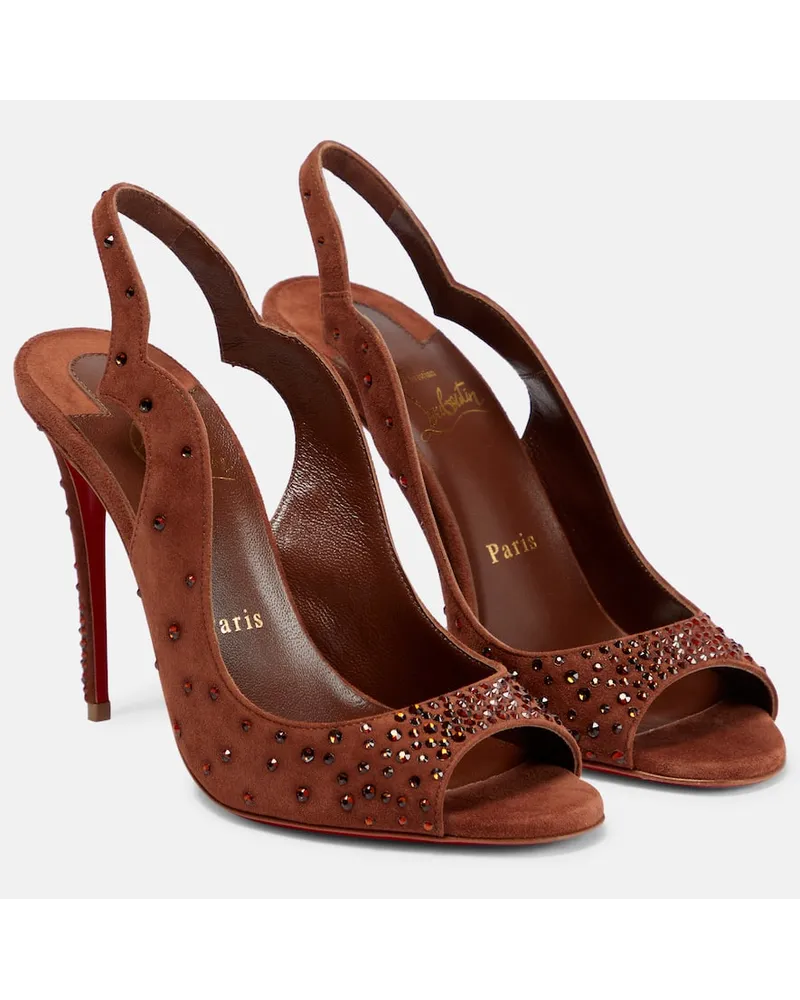 Christian Louboutin Sandali Nudes Degrachick in suede Marrone