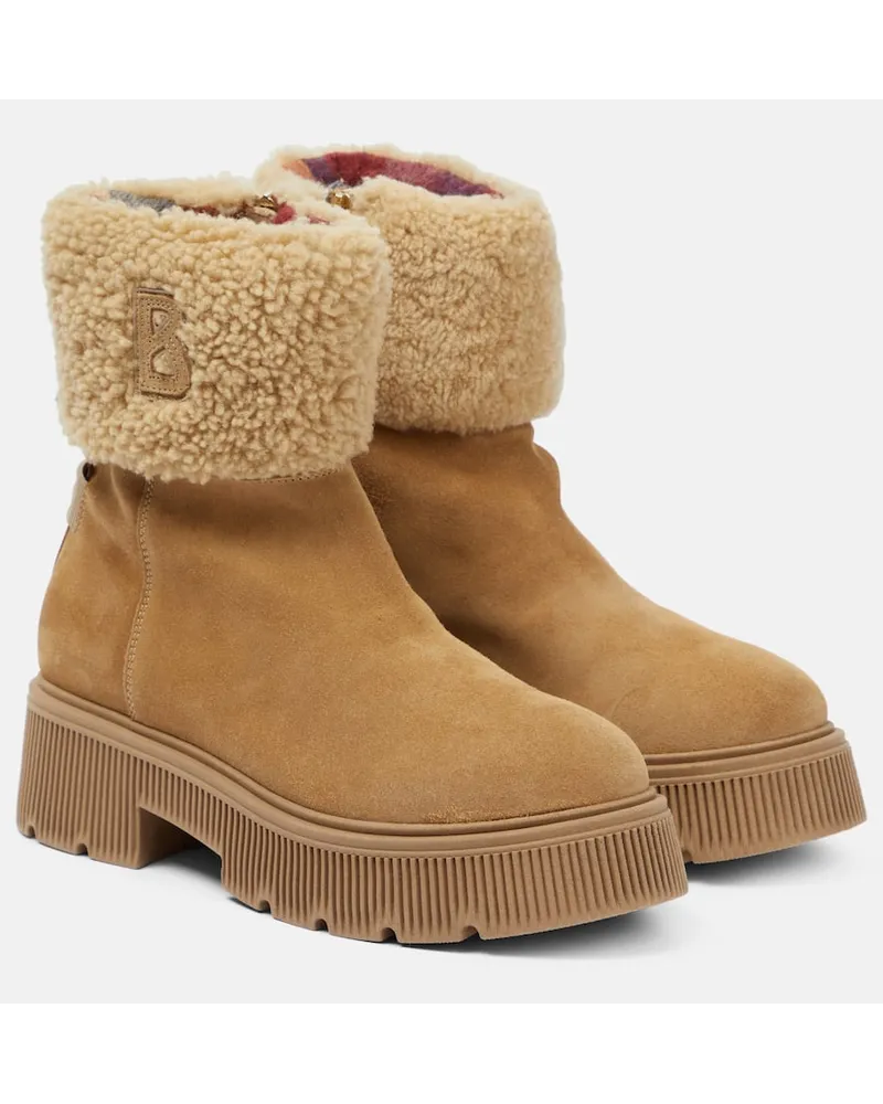 Bogner Stivaletti Turin in suede e shearling Beige