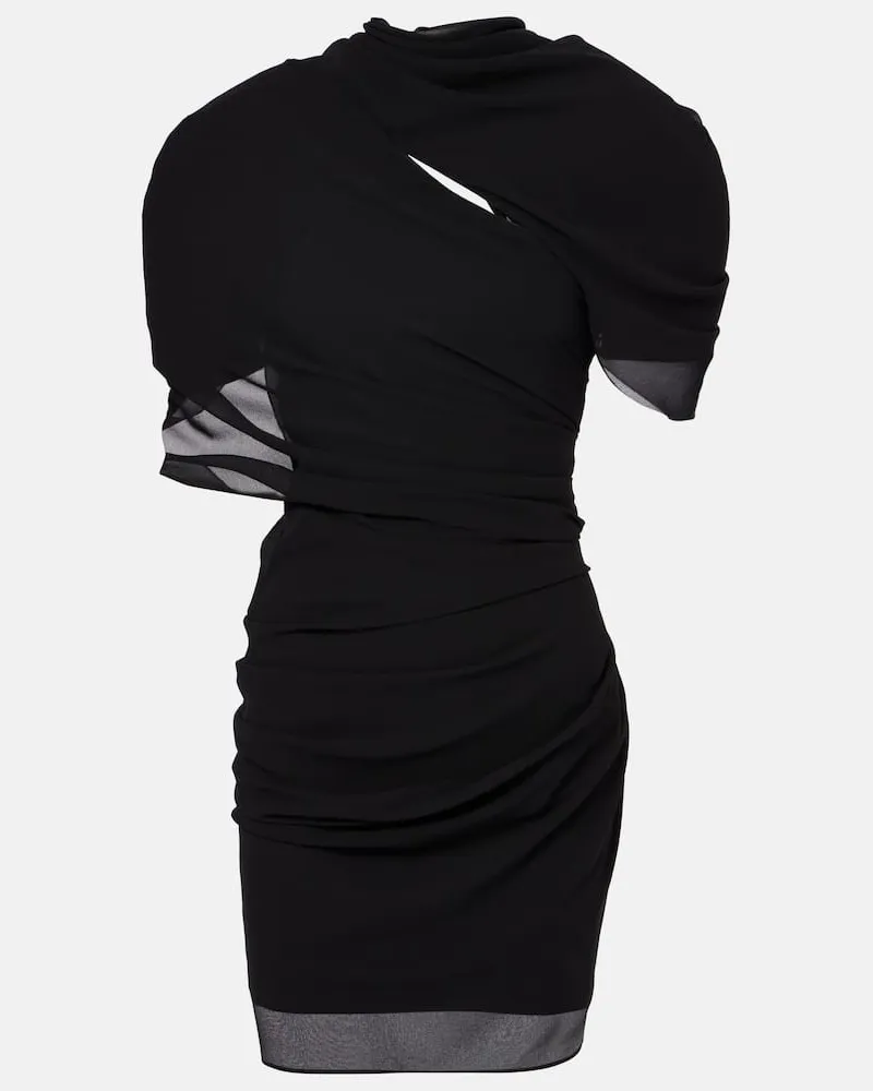 Jacquemus Abito corto Castagna in chiffon Nero