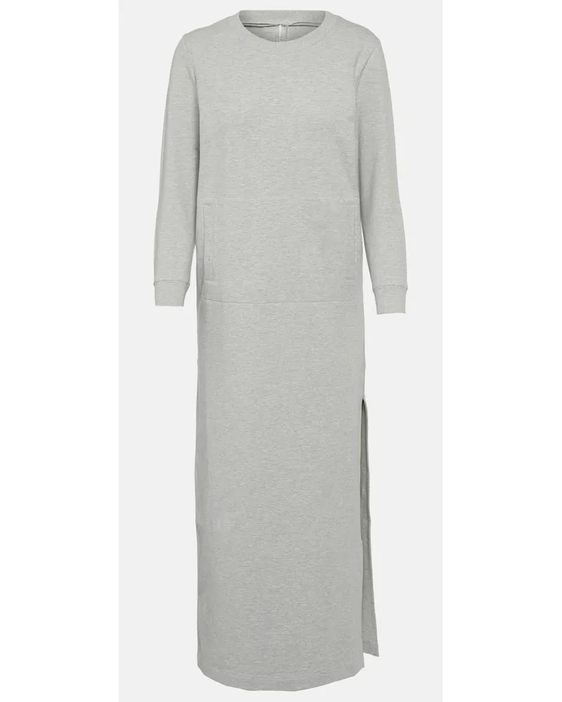 Norma Kamali Abito midi in jersey di misto cotone Grigio