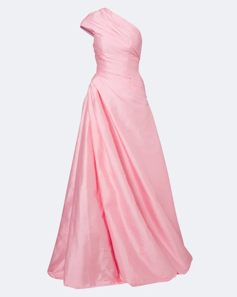 Monique Lhuillier Abito lungo monospalla Rosa