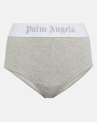 Palm Angels Slip in jersey di misto cotone con logo Grigio