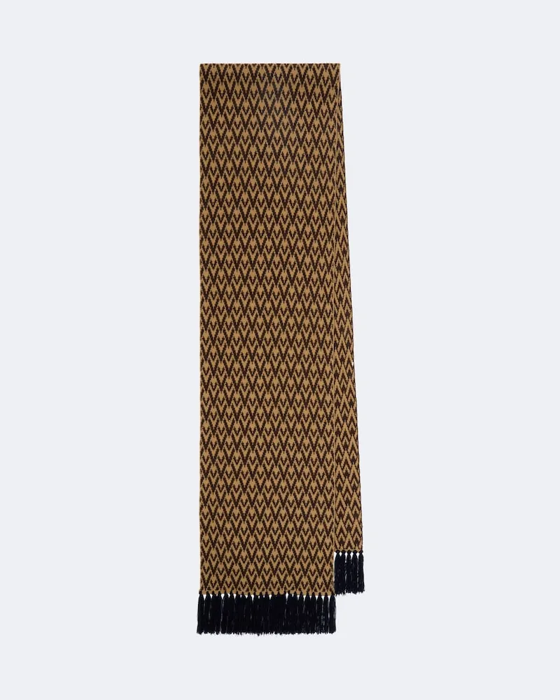 Valentino Garavani Sciarpa Toute La V in lana vergine jacquard Multicolore