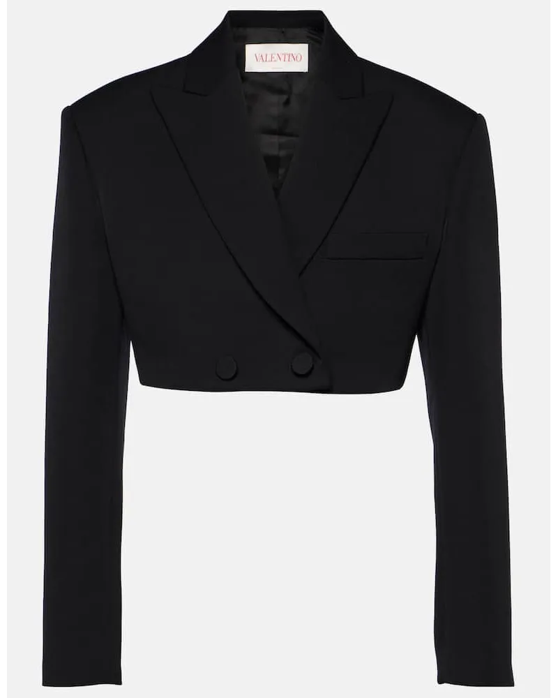 Valentino Garavani Blazer cropped in lana vergine Nero