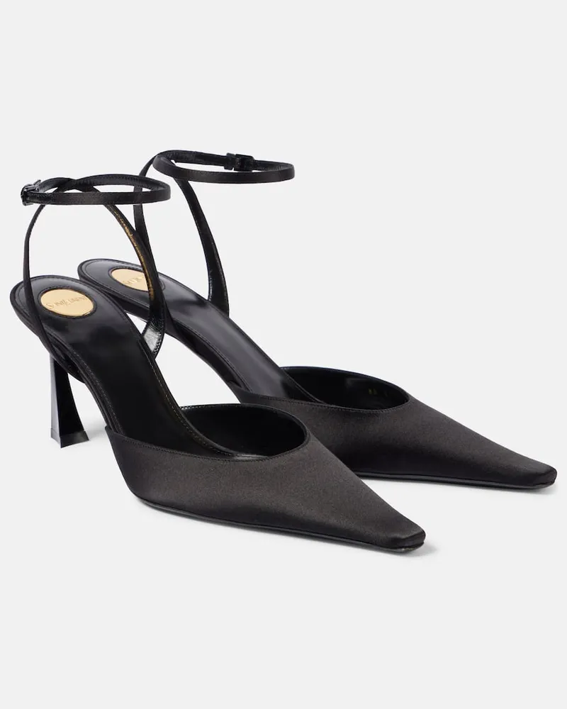 Saint Laurent Pumps slingback AimÃ©e 75 in raso Nero