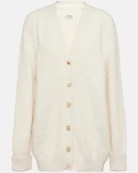 Maison Margiela Cardigan oversize in misto cotone Bianco