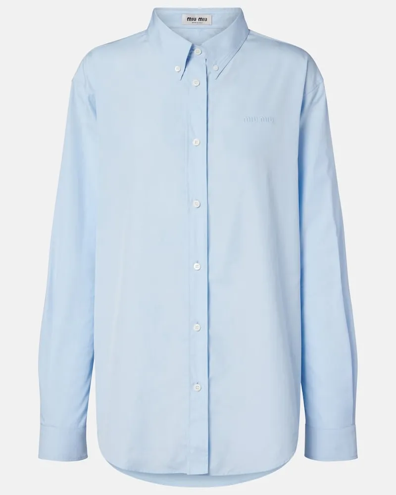 Miu Miu Camicia in popeline di cotone Blu