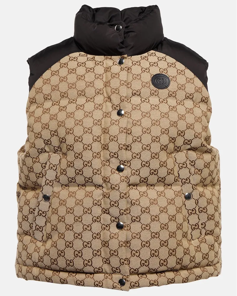 Gucci Piumino senza maniche GG Beige