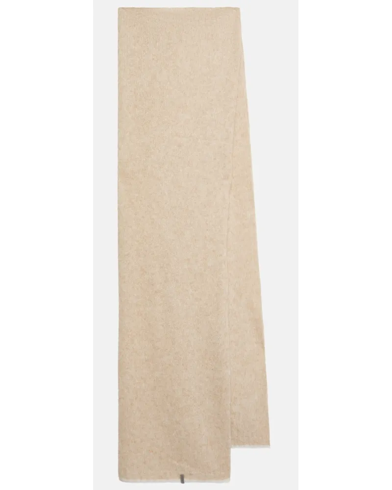 Brunello Cucinelli Sciarpa in mohair a trecce Beige
