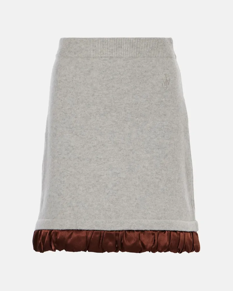 J.W.Anderson Gonna midi in misto lana con raso Grigio