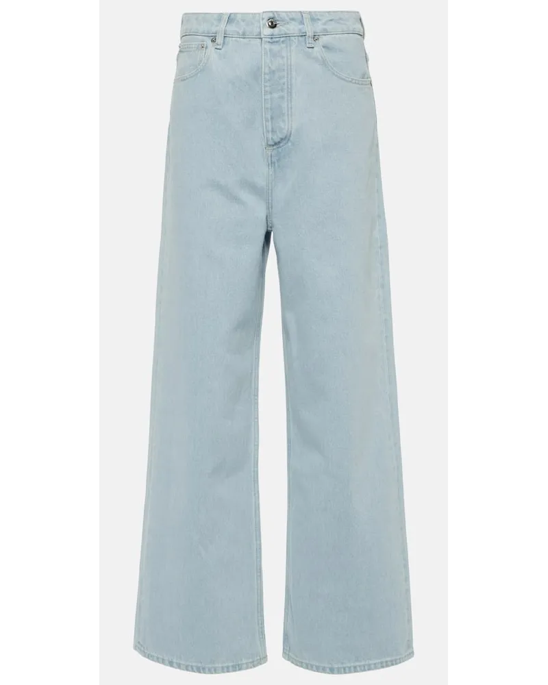 Nanushka Jeans Josine a gamba larga e vita alta Blu