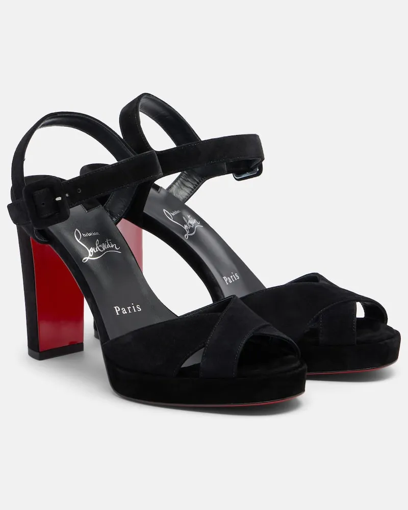 Christian Louboutin Sandali Cora 100 in suede Nero