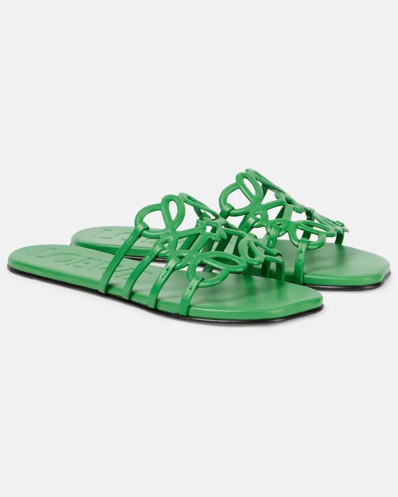 Loewe Sandali Anagram in pelle Verde